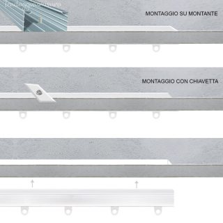 Binario Da Garage A Parete 41,5 Cm, Fori 40,6 Cm, Portata 68 Kg, Nero, Per Organizzare Attrezzi
