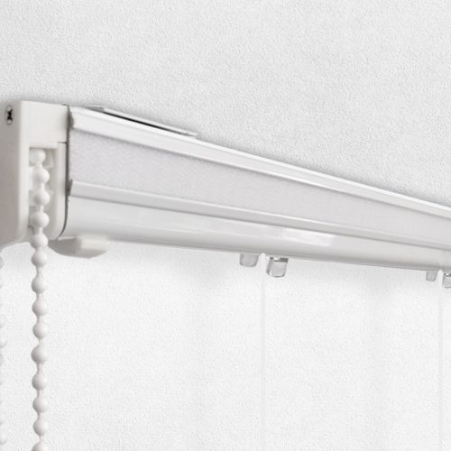 BASTONE BINARIO PER TENDA A PACCHETTO CON 4 CALATE A SGANCIO RAPIDO IN  ALLUMINIO BIANCO LUNGHEZZA 120 CM Attacco Soffitto COMANDO A SINISTRA