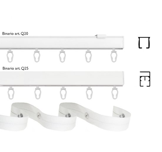 50 clip per binario per tende in plastica, facili da