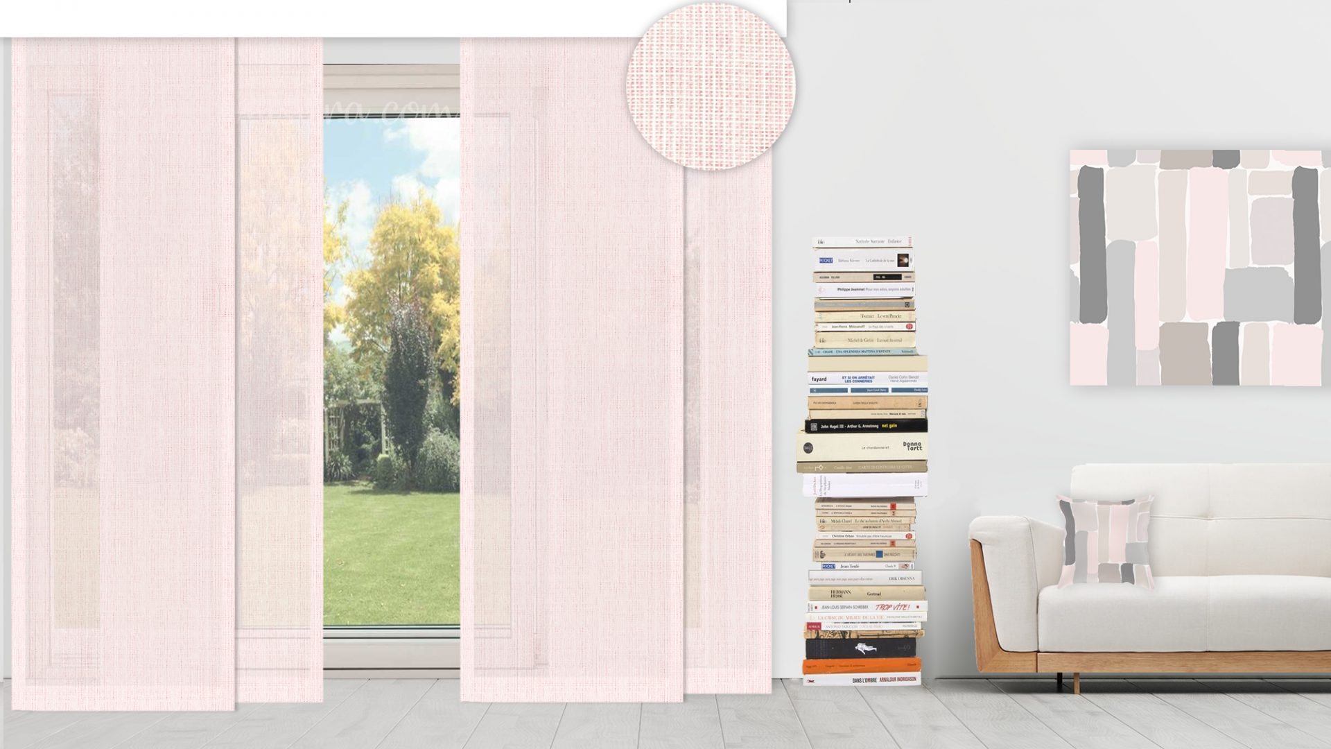 Tenda A Pannelli Su Misura, Bianca, Altezza 90 Cm, Larghezza Selezionabile A Lamelle (10 Cm Cadauna) - Per Finestre Moderne E Minimal