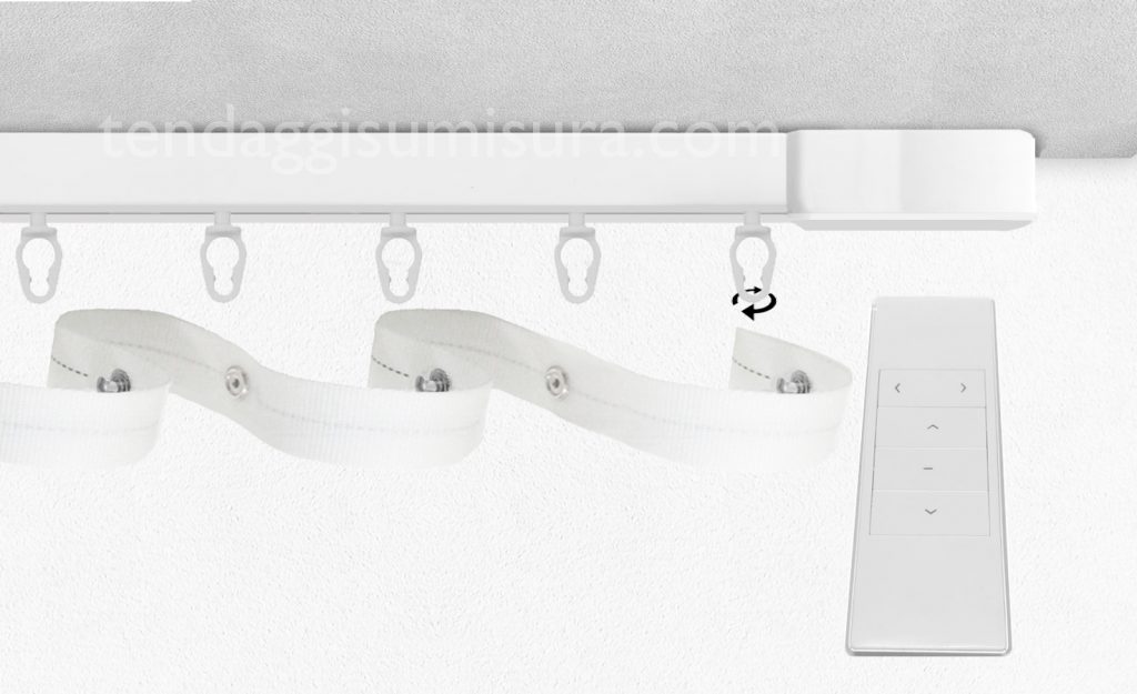 Binario Per Tende A Soffitto O Parete - Lunghezza 200 Cm, Bianco, Con Sistema A Onde - Foto 8