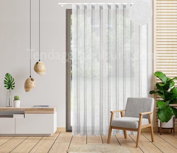tenda a onda wave misto lino bianco su misura