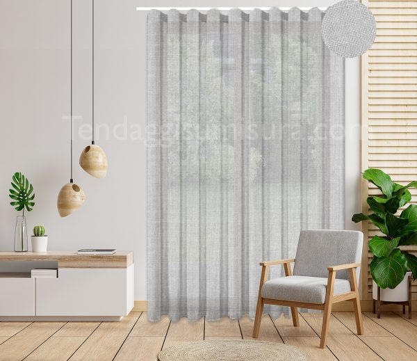 tenda a onda wave misto lino grigio su misura