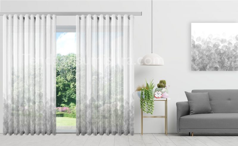 Gibelle Tenda Da Doccia Extra Lunga In Tessuto: Floreale Acquerello Viola E Beige, 72x84 Cm, Con 12 Ganci Inclusi