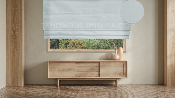 tenda a pacchetto coprente steccata grigio chiaro su misura