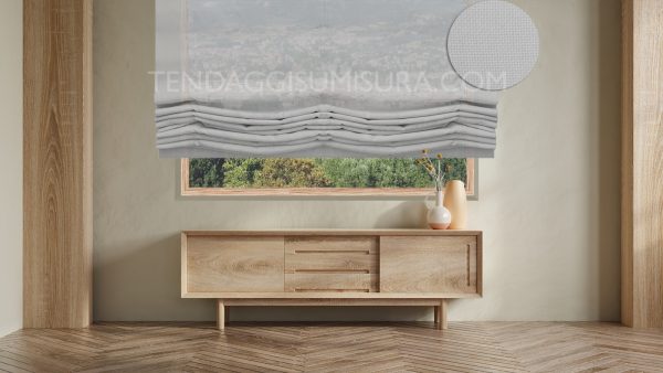 tenda a pacchetto grigio chiaro su misura