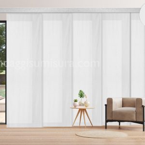 Tenda a vetro rebecca con fiocchi misura 60 x 140 cm colore bianco