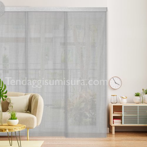 Tenda a pannelli grigio - grigio tortora - su misura - Tessuto MISTO LINO