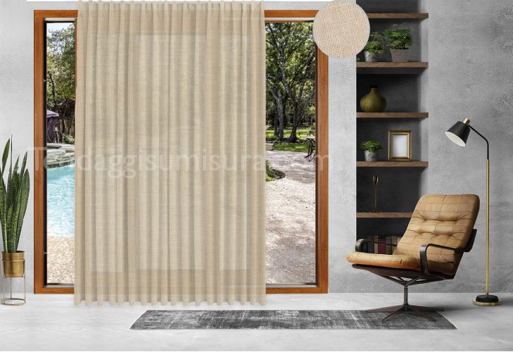 LINFKY Tenda Per Porta In Misto Lino Naturale - Tenda Per Porta Per La Privacy Tenda Per Finestra Filtrante Leggera Tenda Per Porta In Vetro Con Luce