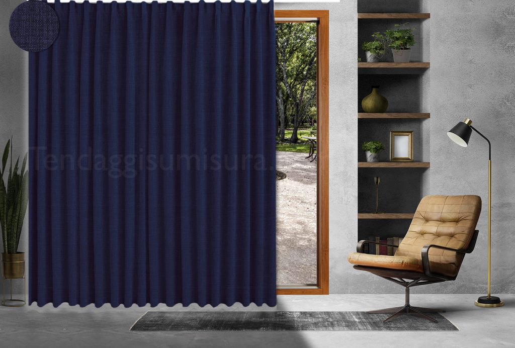 Tenda A Mantovana Healbrighting, Strisce Verticali Blu Navy, Rosso Scuro E Grigio, 132x45 Cm, Per Cucina E Camera Da Letto