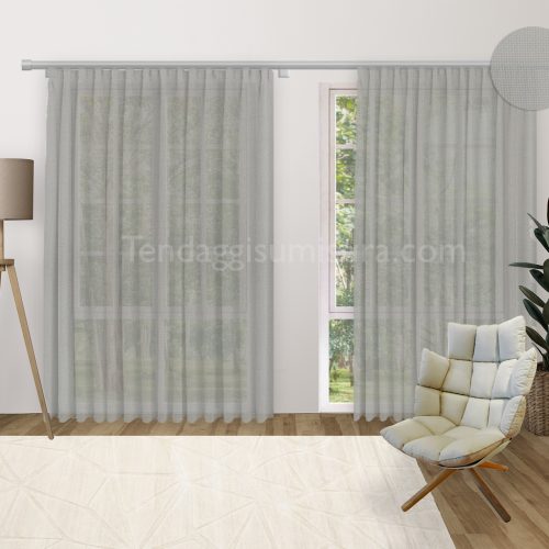 LINUM - Tenda con fettuccia arriccia Grigio 200X300