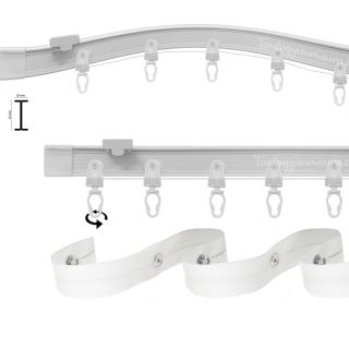 Bastone Binario Per Tenda A Pacchetto A Vetro A 2 Calate In Alluminio - Foto 12
