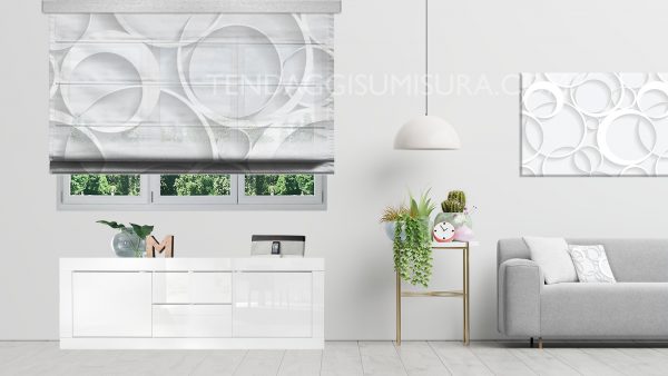 tenda a pacchetto steccata grigia sfere su misura