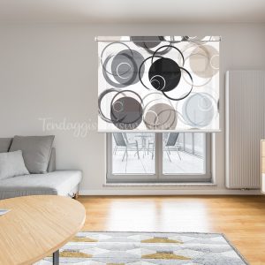 tenda a rullo sfere tortora e beige