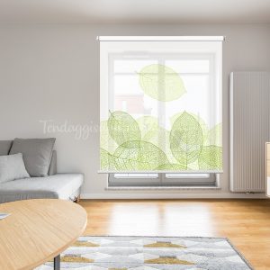 tenda a rullo foglie verdi