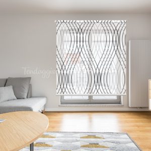 tenda a rullo onde nere e biancheondine