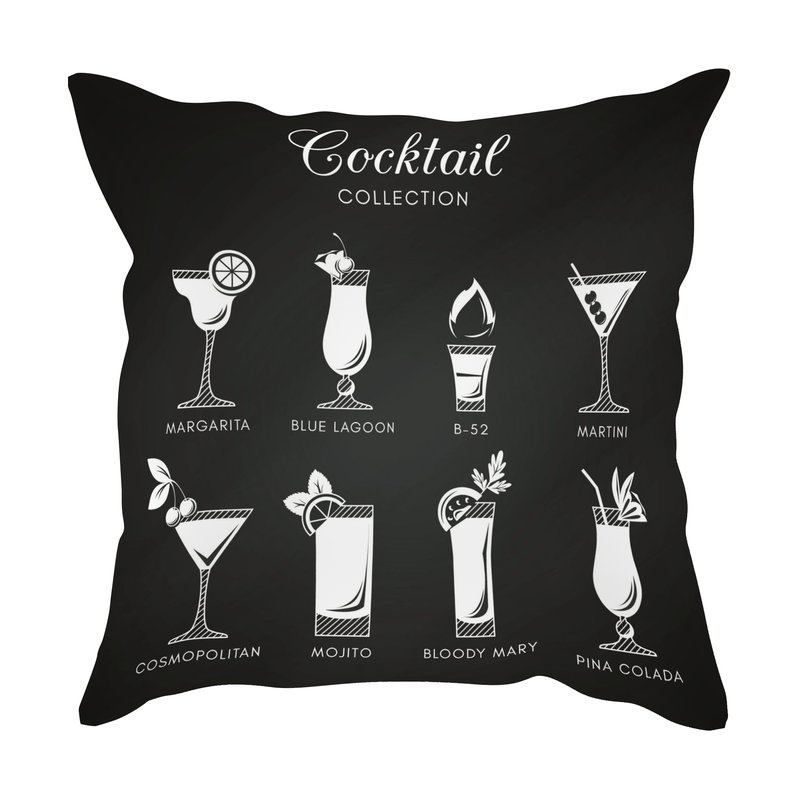 cuscino nero cocktail