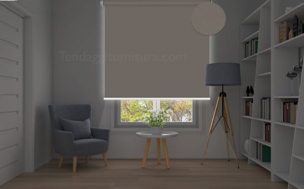 tenda a rullo oscurante su misura tortora