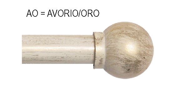 SUPPORTO A PARETE PER BASTONE IN FERRO DIAMETRO 25 AVORIO/ORO - NERO FERRO