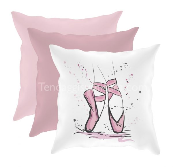cuscini cameretta bimba rosa scarpe di danza