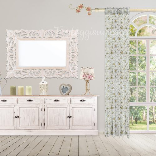 Tendoni laterali fantasia roselline colore giallo- collezione shabby chic