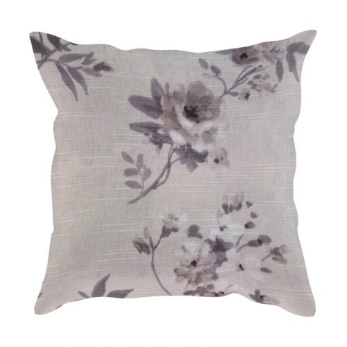 cuscino floreale shabby grigio