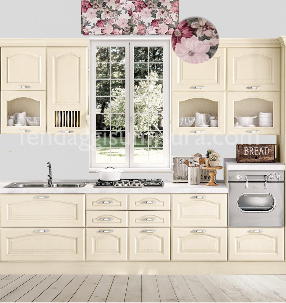 AT17 Mantovana Shabby Chic con Balze Etoile Basic Collection 140 x 60 cm Colore Tortora