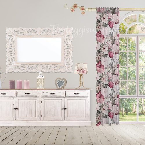 tende a fiori shabby stile provenzale rosa