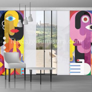 Tenda a pannelli design Picasso color