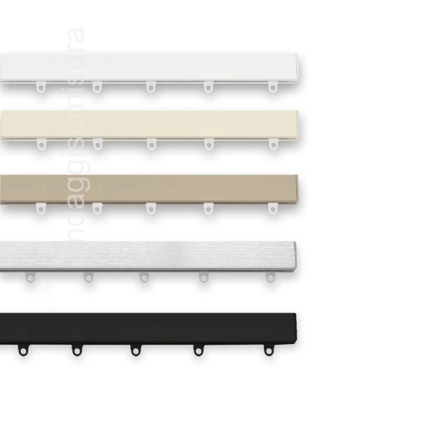 Binario per tende a soffitto - bianco - avorio - tortora - alluminio e nero