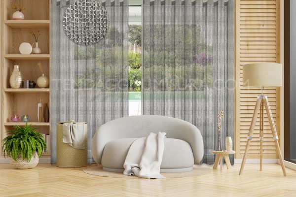tenda a onda wave a rete grigia su misura