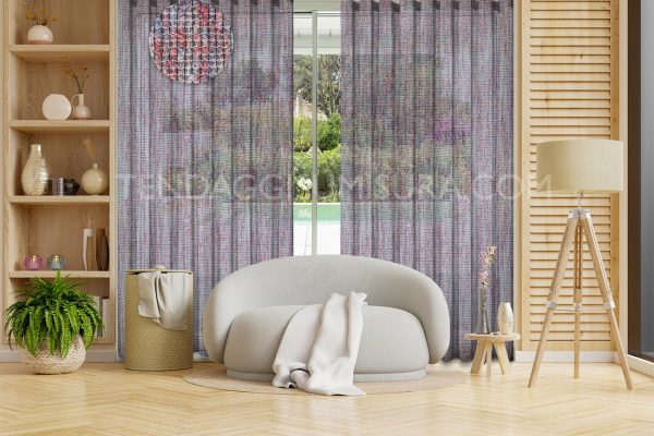 Tenda a onda wave giallo ocra - melange - su misura - Tessuto WOOL