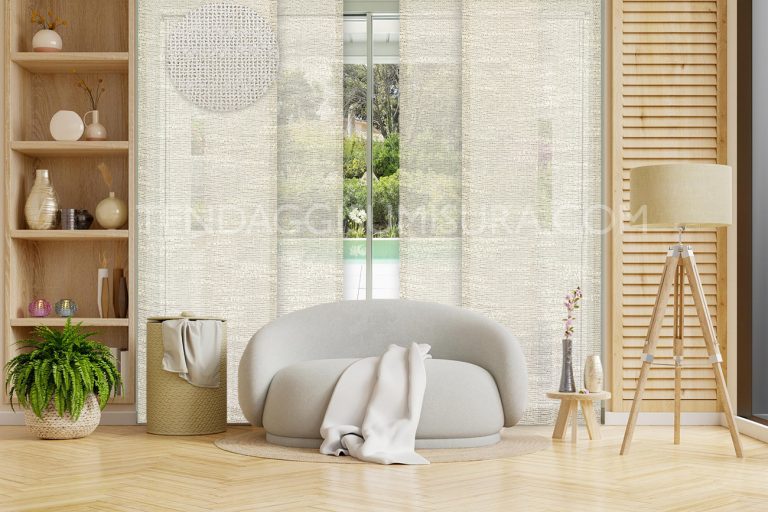 Tenda A Pannelli Su Misura, Bianca, Altezza 90 Cm, Larghezza Selezionabile A Lamelle (10 Cm Cadauna) - Per Finestre Moderne E Minimal