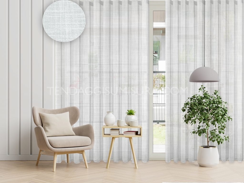 Tenda Bianca Con Applicazioni Blanc Mariclò 150x290cm - 4