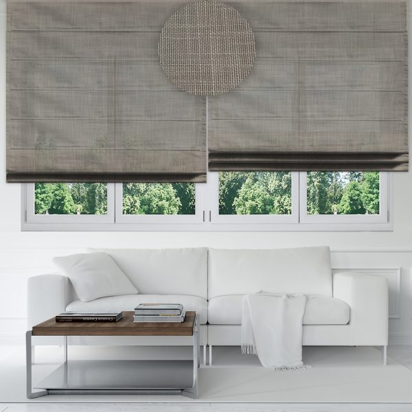 Tende a Pacchetto per Finestra e Porta su Misura con Supporti per Non forare-Tessuto Effetto Lino Bianco Naturale (40x225 cm