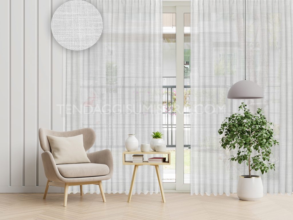 Tenda Bianca Con Applicazioni Blanc Mariclò 150x290cm - 7