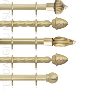 Bastone tenda in ottone satinato mm.20