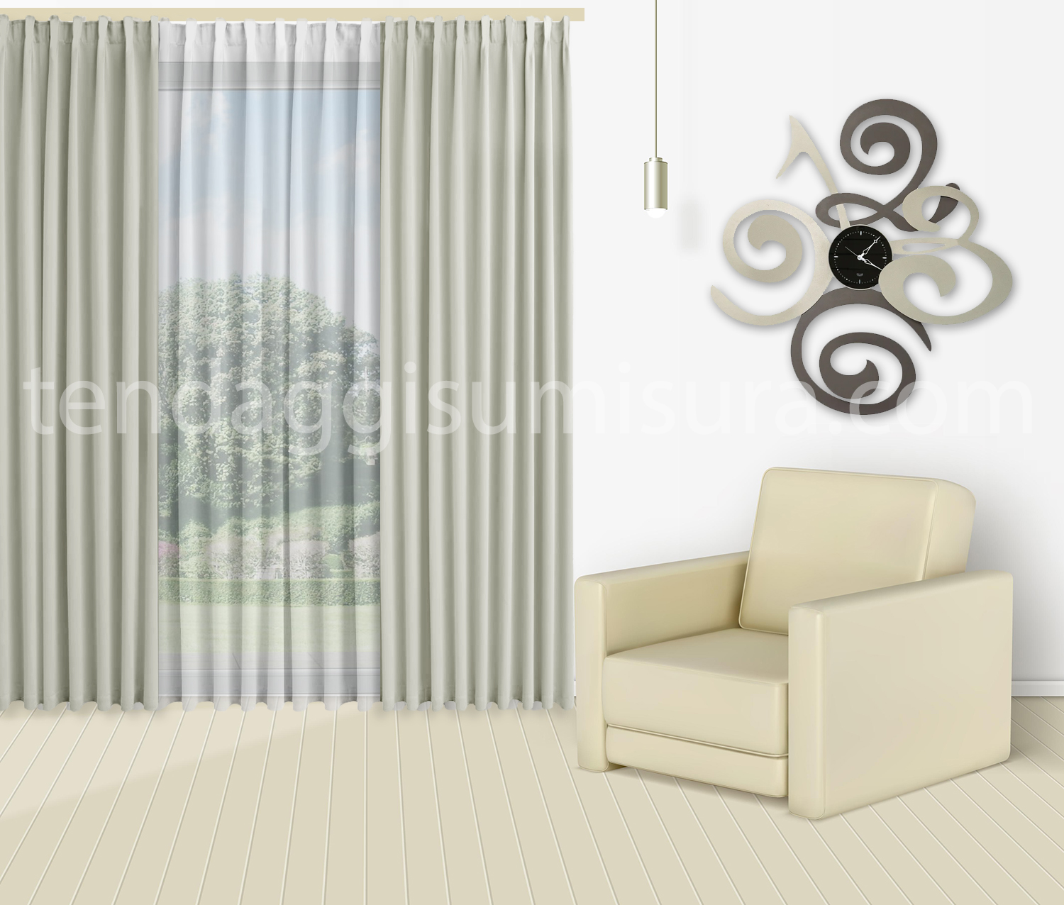 Tende Oscuranti Diraysid 100% Grigio Chiaro, 2 Pannelli 132x241 Cm, Termiche E Isolanti