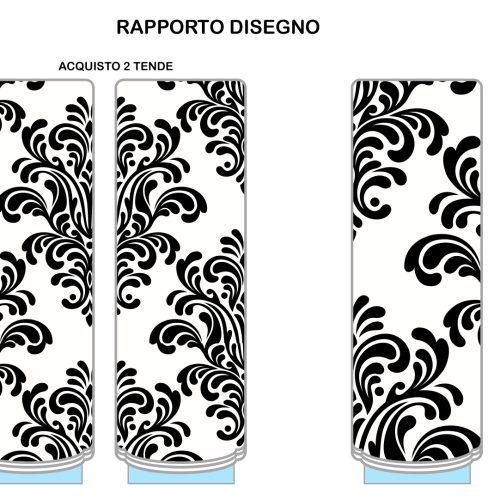 Tenda a vetro bianca e nera DAMASCO su misura - Tessuto tecnico 120 gr - immagine 3