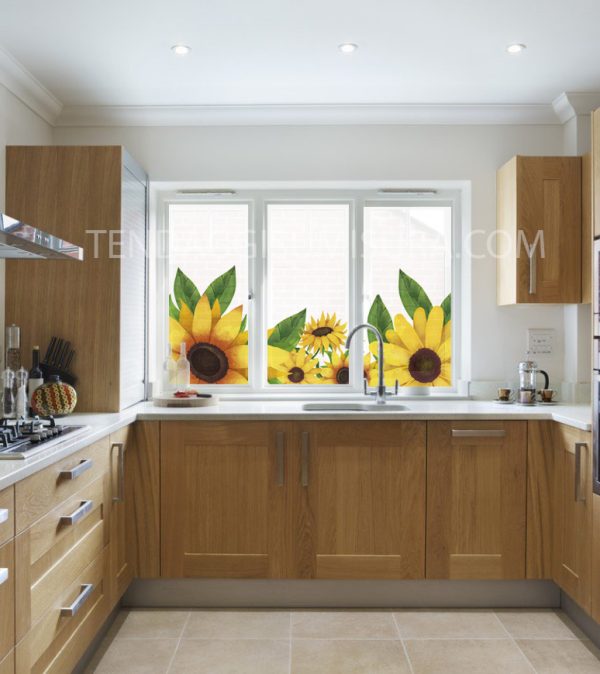 TENDE A VETRO CUCINA SU MISURA GIRASOLI