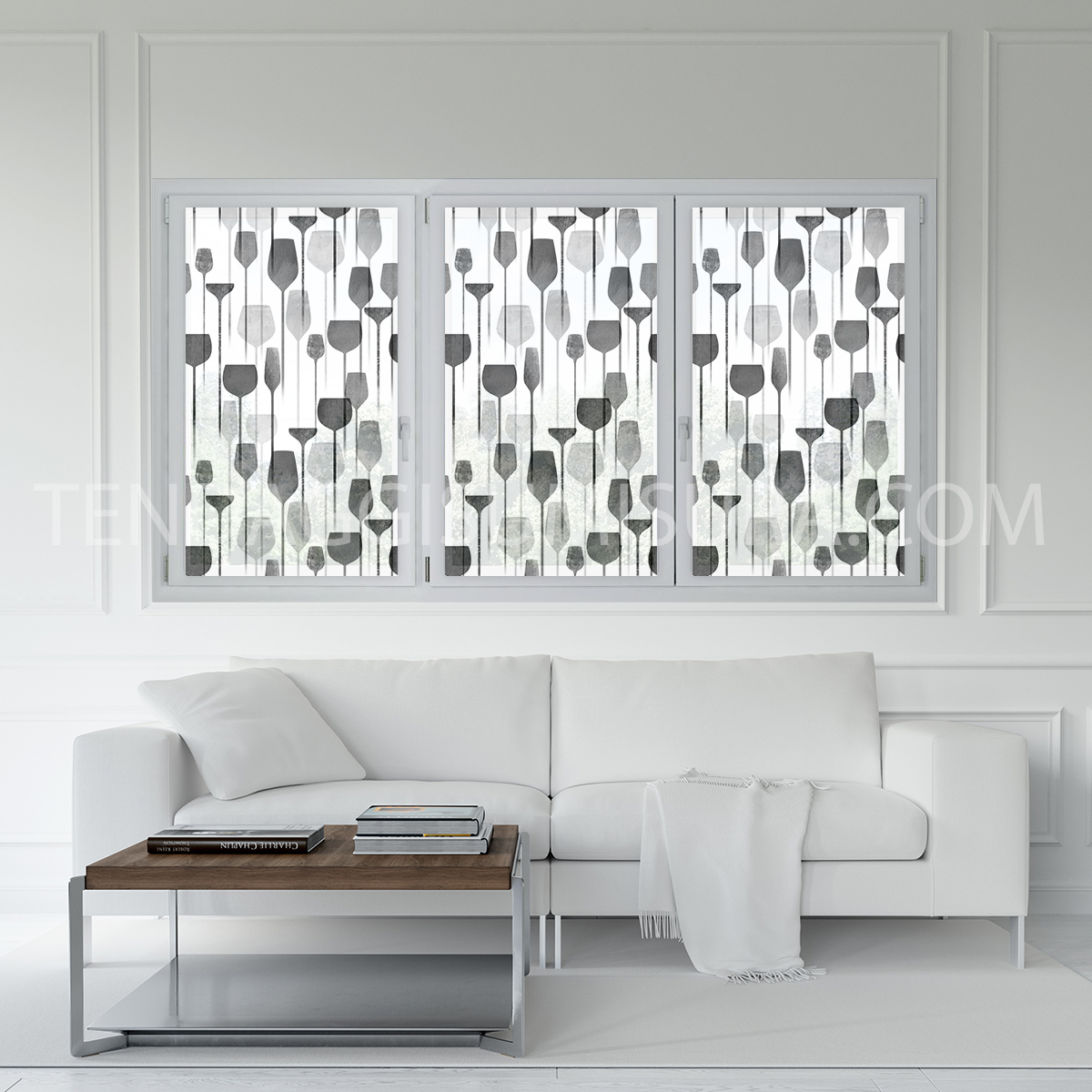 trende a vetro grigie su misura