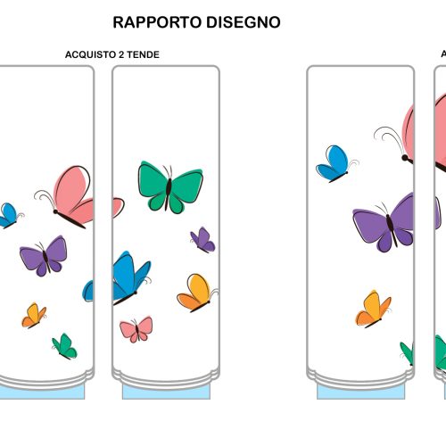 Tendine cameretta bimba FARFALLE su misura - Tessuto tecnico 120 gr - immagine 3