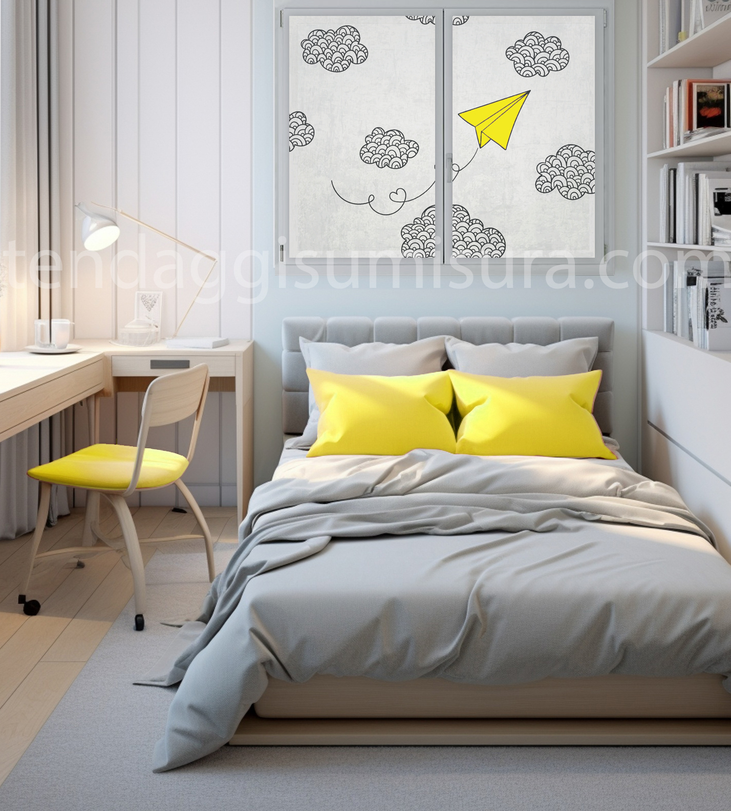 tendine cameretta gialle su misura