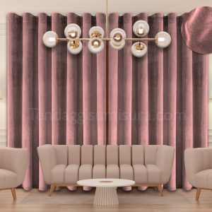 tenda a onde wave velluto rosa su misura
