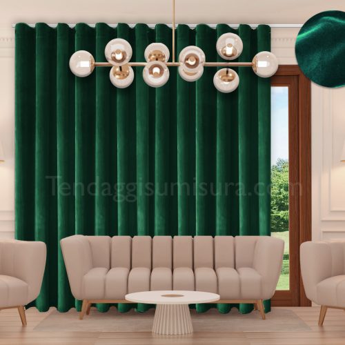 tenda a onde wave velluto verde su misura